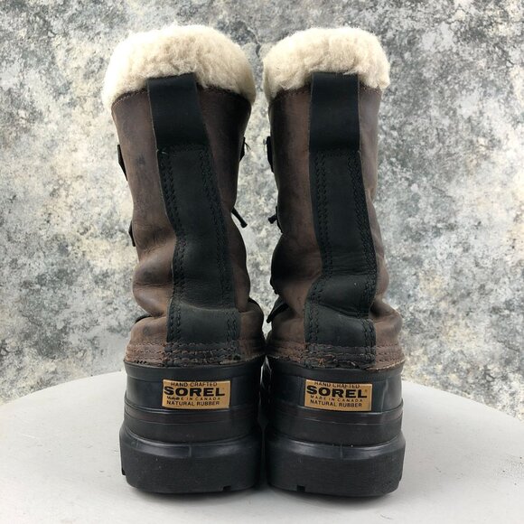 Sorel Men\'s Size 6 Bighorn Dark Brown Black Leather Lace-Up Lined Winter Boots main image 15